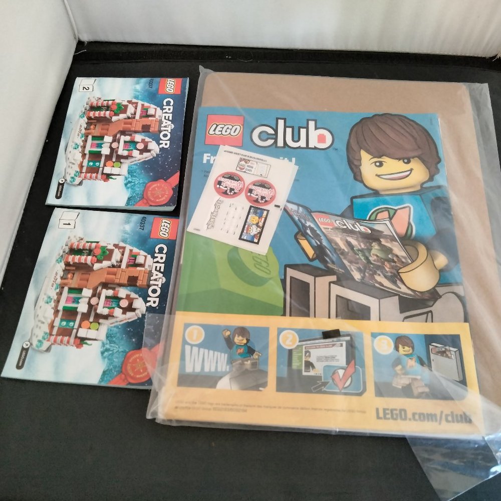 Lot Lego Creator 10245 Santas Workshop and Gingerbread House 40337 Book 1&2